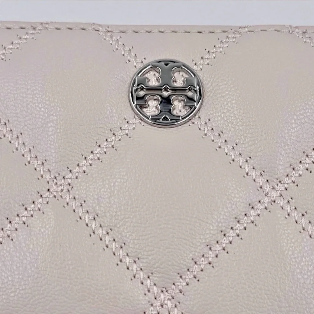 Tory Burch Quilted Willa Leather Wallet Soft Pink NWT